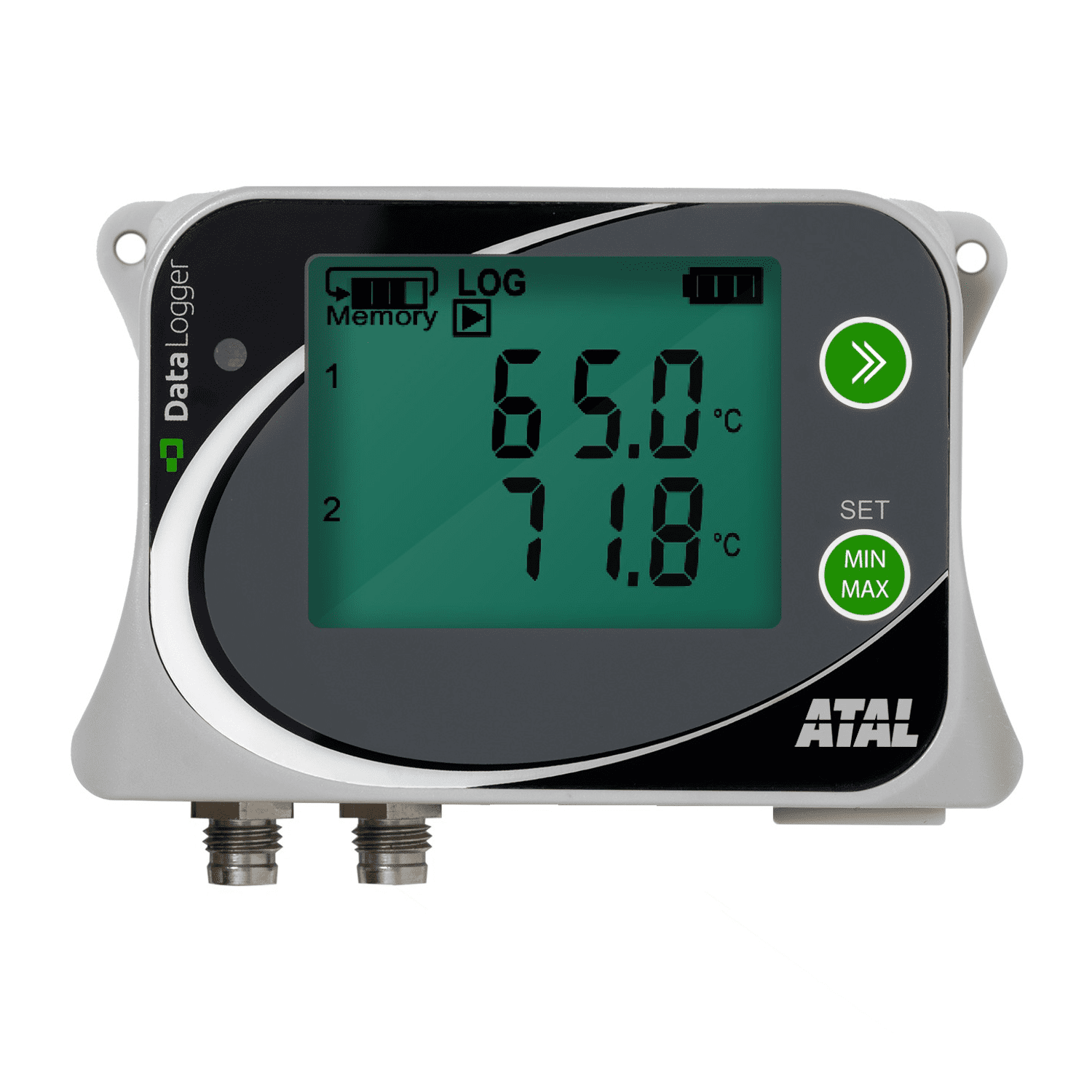 Afbeelding van ATU-03 2-kanaals temperatuur datalogger met externe sensoren