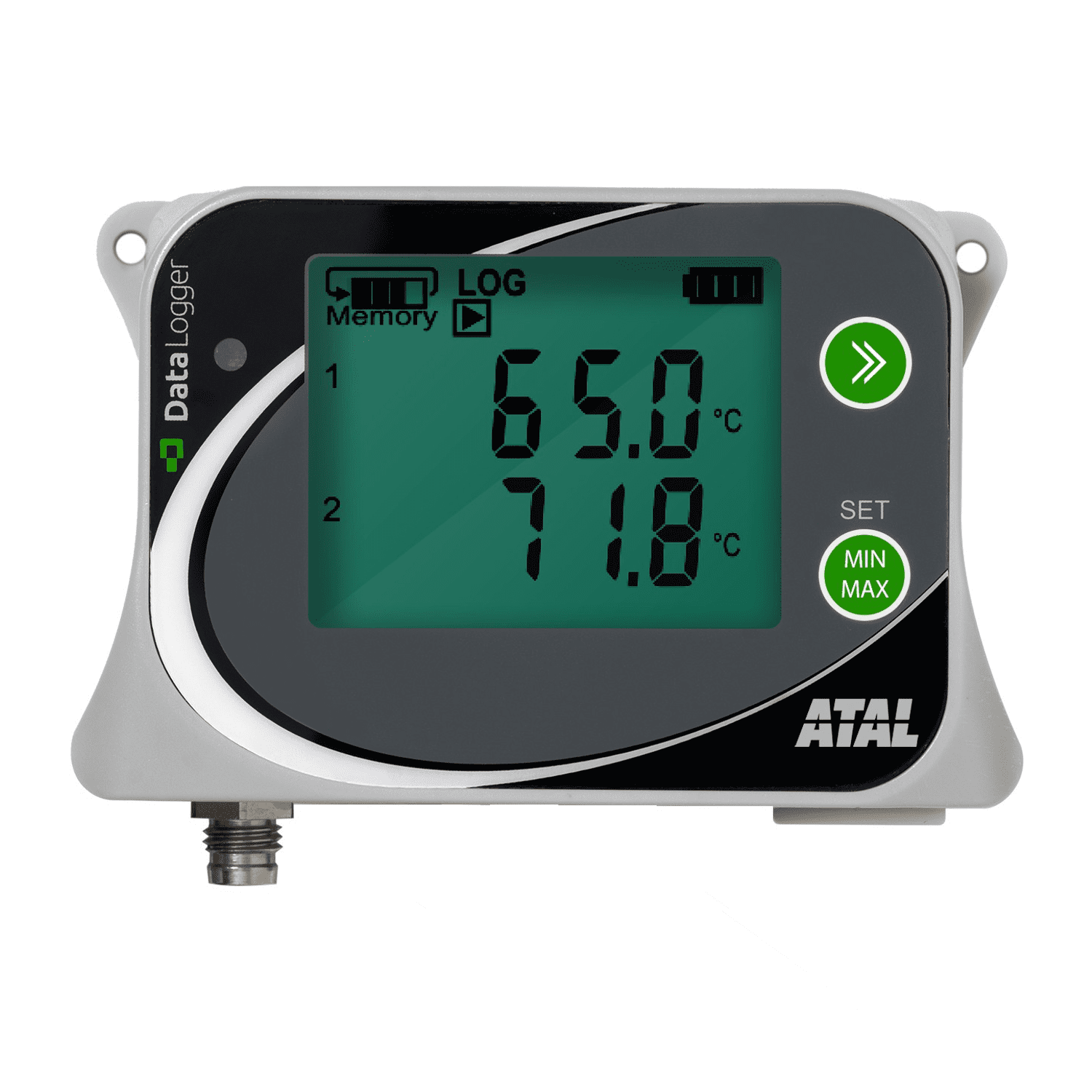 Afbeelding van ATU-04 2-kanaals temperatuur datalogger met interne en externe sensor