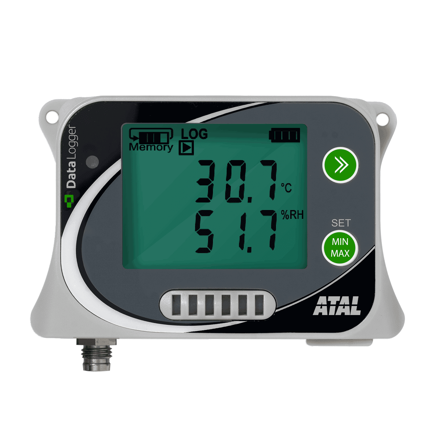 Afbeelding van ATU-12 Temperatuur en RV datalogger met interne sensor en externe PT1000 ingang voor extra temperatuursensor