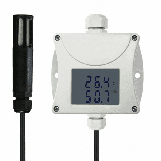 Afbeelding van TRA-104D Temperatuur en relatieve vochtigheid sensor met analoge 4-20mA uitgang