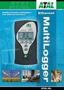 Atal brochure MultiLogger ethernet gebaseerde meerkanaals datalogger serie voor meting van o.a. temperatuur, R.V., CO2, analoge signalen en pulsen