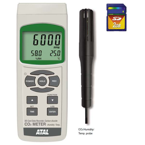 Afbeelding van SD-CO2x9914 CO2 datalogger batterijgevoed met SD kaart