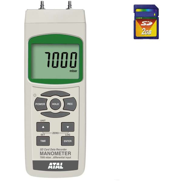 Afbeelding van SD-PMx9117 Meter, datalogger met SD kaart - Manometer 7.000 mbar