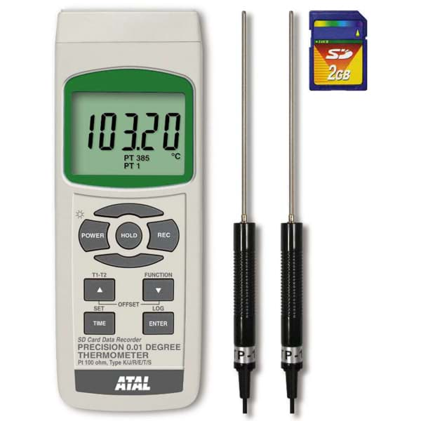 Afbeelding van SD-TMx9017 portable 2-kanaals temperatuurdatalogger met SD kaart